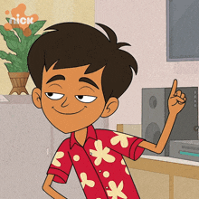 a cartoon of a boy giving a thumbs up with a nick logo in the corner
