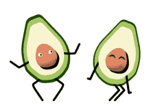 avocado lovers couple dancing healthy foods
