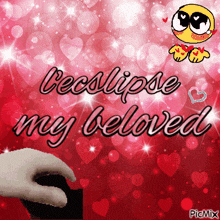 cecslipse my beloved written on a red background