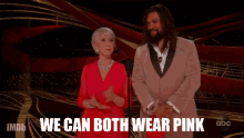 wear pink outfit match jason momoa helen mirren