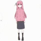 a pixelated image of a person surrounded by pink and yellow