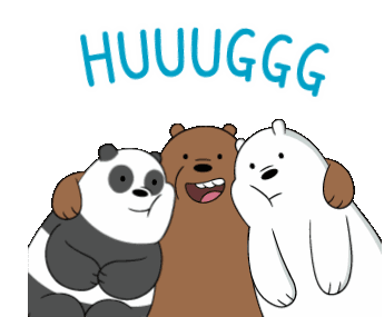 We Bare Bears Hug Sticker - We Bare Bears Hug Friends Stickers