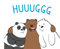 We Bare Bears Hug Sticker - We Bare Bears Hug Friends Stickers
