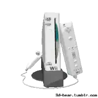 a nintendo wii with a remote control and a cd