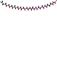 a string of colorful christmas lights hanging on a wire on a white background .