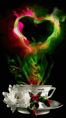 Cup Of Love Coffee GIF - Cup Of Love Coffee Butterfly GIFs