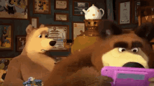геймер играю играет маша и медведь приставка игнор GIF - Gamer Console Video Game GIFs
