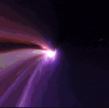 a computer generated image of a purple light coming out of a hole in space