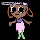 a cartoon character with a flower crown on her head is created with the avatarify app