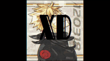 a drawing of a boy with the word xd in the middle