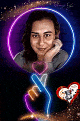 a painting of a woman with a heart in the background and the name gamze on the bottom