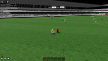 a soccer game is being played in a stadium with a score of 1-1
