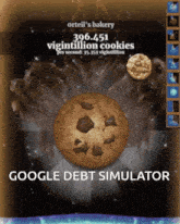 a google debt simulator advertisement with a cookie