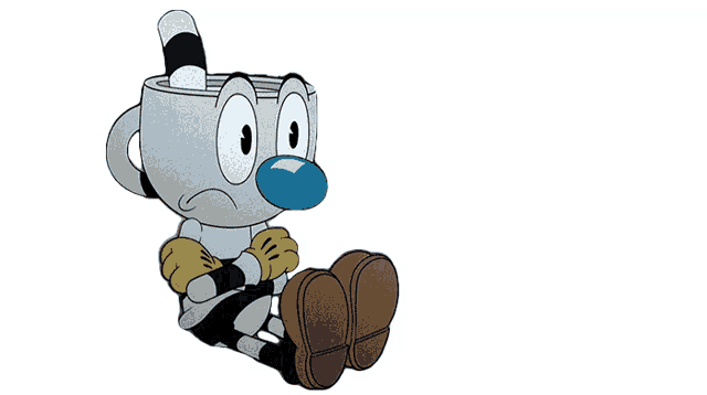 Crossed Arms Cuphead Sticker - Crossed Arms Cuphead Mugman