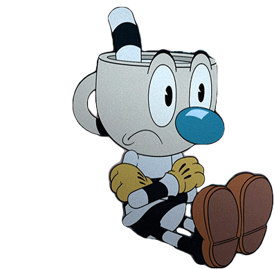 Crossed Arms Cuphead Sticker - Crossed Arms Cuphead Mugman Stickers