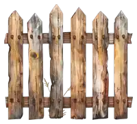 a drawing of a wooden fence with a few pieces of grass
