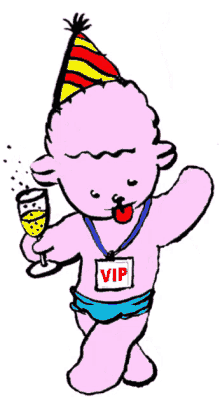 dolly happy party cartoon champagne
