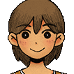a close up of a cartoon character 's face with a smile on it .