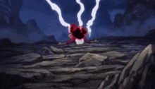 a cartoon drawing of a lightning bolt coming out of the sky