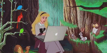 Sleeping Beauty Princess Aurora GIF - Sleeping Beauty Princess Aurora Laptop GIFs