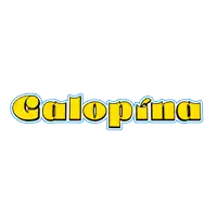 the word calopina is written in yellow letters on a white background