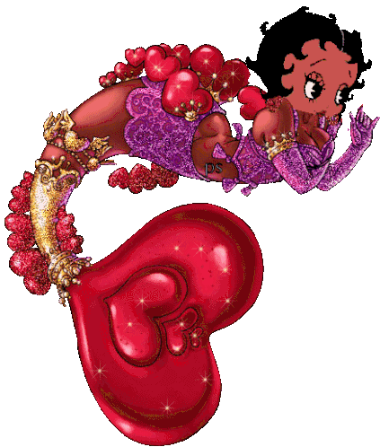 Betty Boop Mermaid Sticker - Betty Boop Mermaid Hearts Stickers