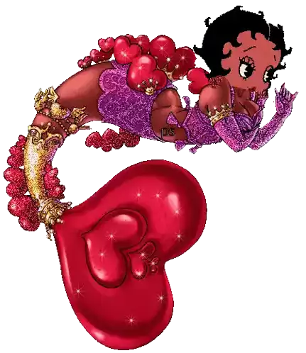Betty Boop Mermaid Sticker - Betty Boop Mermaid Hearts Stickers