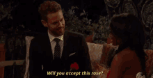Accept This Rose GIF - The Bachelor Nick Viall Rose GIFs
