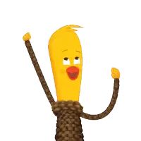 a cartoon character is tied up with a rope