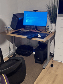 a computer monitor displays a blue screen that says " error "
