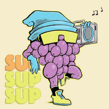 Sup Cool Grape GIF - Sup Cool Grape Boombox GIFs