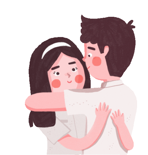 Mawar & Ringgo Hug Sticker - Love Hug Couple Stickers