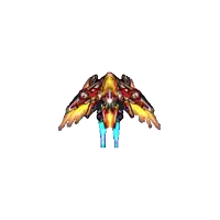 a computer generated image of a robot with wings and jets