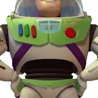 a close up of a toy story space ranger with the word lightyear on his chest