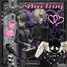 a picture of a man and a woman with darling written on the top