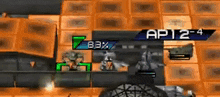 a video game is being played on a computer with boxes and a percentage of 83 %