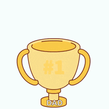 a cartoon of a bear holding a sign that says " the best dad "