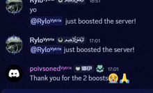 rylovytrix has just boosted the server