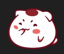 a cartoon of a cat with hearts coming out of it 's eyes