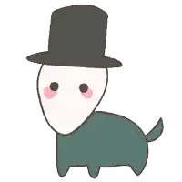 a cartoon character wearing a top hat and a green coat