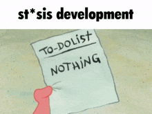 a cartoon character holding a to-do list that says " nothing "