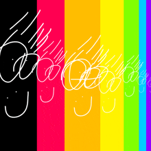 a rainbow colored background with the word coca cola in the middle