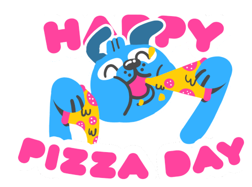 Happy Pizza Day Pizza Dog Sticker - Happy Pizza Day Pizza Dog Puperoni Stickers