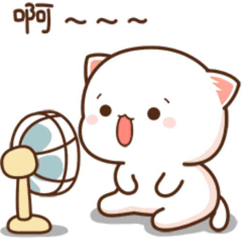 Mochi Cat Peach She Was Hot She Went To The Fan And She Have Flu Now She Dont Sticker - Mochi Cat Peach She Was Hot She Went To The Fan And She Have Flu Now She Dont She Is Okay Stickers