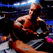 Randy Orton Kofi Kingston GIF - Randy Orton Kofi Kingston Stupid GIFs