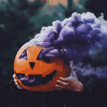 Calabaza Humo Pumpkin GIF - Calabaza Humo Pumpkin Purple Smoke GIFs