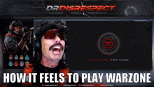 a screenshot of a video game called dr disrespect shows a screen that says " brain cells actively dying "
