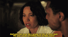 a woman talking to a man with the words and said that verse like a prayer for her