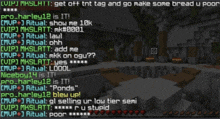 a screenshot of a minecraft game where harley12 is talking