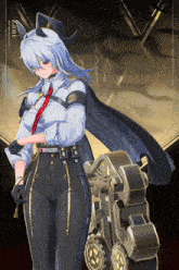 a female anime character with the name zani on her chest